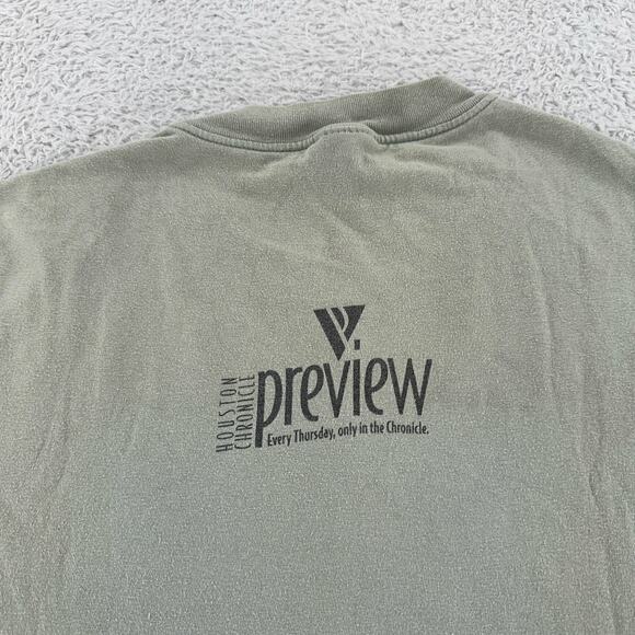 Vintage Houston Chronicle Preview Shirt Mens XL Gray Dog Graphic Texas 90s Tee - Picture 4 of 9